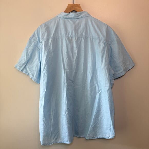 Columbia Men's 100% Cotton Short Sleeve Button Shirt Light Blue Size XXL - Picture 5 of 5